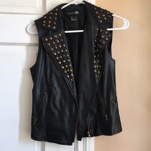 Forever 21 Faux leather studded vest